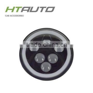 HTAUTO 40W 7 inch Round LED Projector Lens Headlight 4x4 Car Headlight LED Bulb