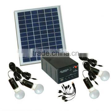 10w Solar home system with phone charger and 4bulbs