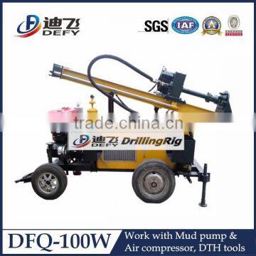 Multi-purpose Portable DFQ-100W Hydraulic DTH Hammer Core Drilling Machine