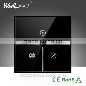 Hot Sales Wallpad White Glass LED 110~250V Wireless 3 Gang Wifi Electrical Power Remote Control Speed Rotary Fan Wall Switch Quality Choice photo-2