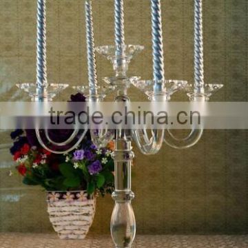 Tall Crystal Floor Standing Candle Holder For Room Decoration