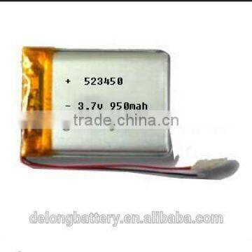 Supplier price rechargeable 950mah polymer battery 3.7V 523450 for electric power tools