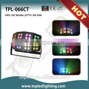 Hotsale led stage light 32*Tri-3W LED effect light sound active blinder light for bar use