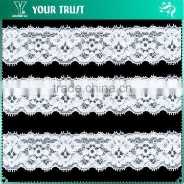Width 3.3 Centimeter White Soft Stretch Trimming Spandex Elastic Lace photo-5