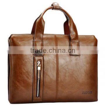 Luxury Leather Business Laptop Bag Briefcase for Man Documents Handbag photo-2
