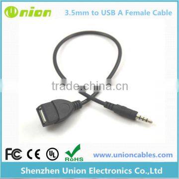 2 Photos Best Sync 3.5mm Male AUX Audio Plug Jack to USB 2.0 Female Converter Cable Cord