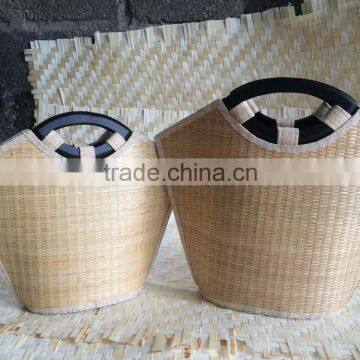 Best selling eco-friendly bamboo tote bag with plastic handle
