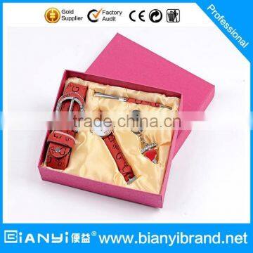 Factory direct supply top wrist watch with glasses and pen with design for promotional or lady