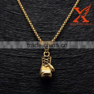 Gold Black Hot Men's Stainless Steel Casting Sports Single Fancy Boxing Glove Pendant                        
                                                Quality Choice