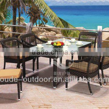 practical oval rattan garden table set