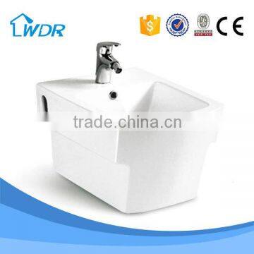 Bathroom women using Square Shape wall-hung Toilet Bidet