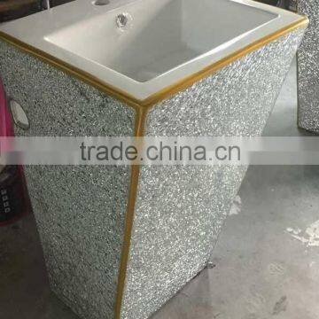 new products 2015 innovative product free standing sliver decorative veneer glass sheet basin