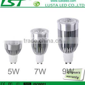 Spot Bulb LED COB 7W, Anti-glare Lens Design, 90-100lm/W, 3 Years Warranty,90 Degree Beam Angle LED GU10