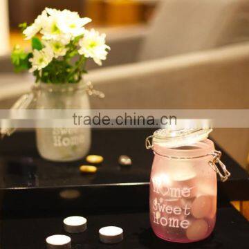 Wholesale Decorative Round Glass Candle Jars and Lids for Wedding Tablet Centerpieces