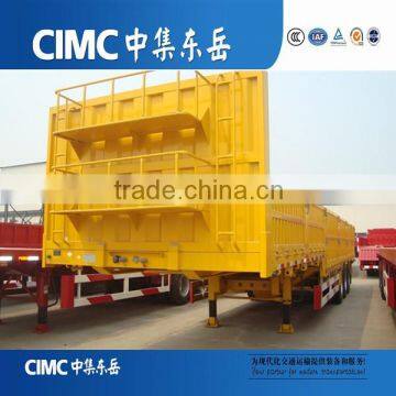 CIMC 2 Axles 35Tons Flat Deck Sidewall Trailer with truck head tractor