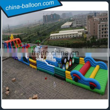 Outdoor giant inflatable obstacle course/100m long inflatable adventure obstacle amusement park