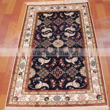 blue color muslim prayer rug wall decoration rug hand craft silk carpet