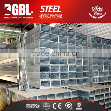 Cheap building materials hollow rectangular galvanized thin wall welded steel pipe