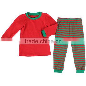 Wholesale 2016 baby boutique clothing red and green strip kids christmas pajamas