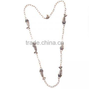 Cheap Wholesale Jewelry 2016 Latest Design Fish Bead Chain Necklace Long Necklace