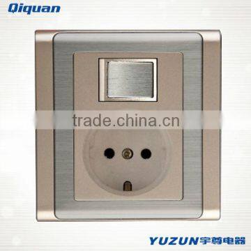 Metal 1 gang +euro socket