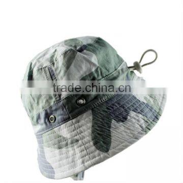 Short brim custom fisherman camo bucket hat and caps