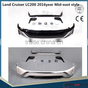 Hot sale! For 2016 LC body kits for Land Cruiser LC200 2016year Mid-east style PP front bumper and rear diffuser black&white