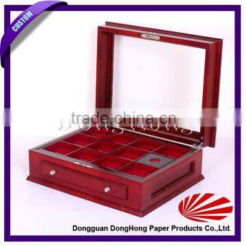 Food grade wooden chocolate box with compartments and lock