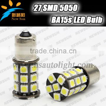 Wholesale price 1156 BA15S P21W LED 27 SMD 5050 Brake Tail Turn Signal Light Bulb Lamp 12V white blue yellow red green