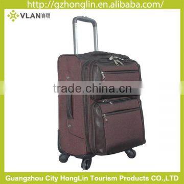 Orange Aluminum trolley luggage with combination lock or TSA lock