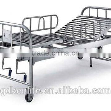 Stainless steel Hospital Bed with Two Revolving Levers