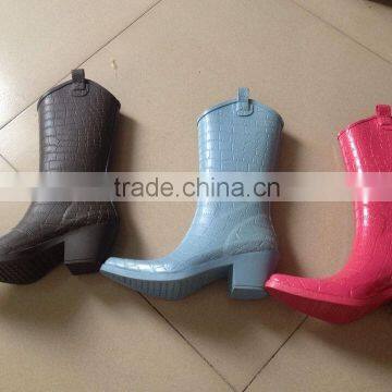 (CH.W166) Safety rain boots Lady high heel rubber boot cheap woman