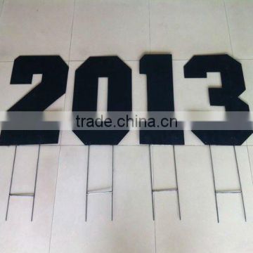 plastic corrugated sign board material with metal stake