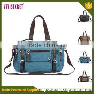 China Cheap Luggagetravel Gym Mens Manufacturers Wholesale Canvas Leather Duffle Bag photo-2