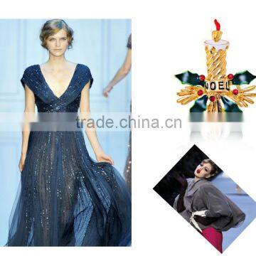 48*32mm New Christmas Brooch Pin High Quality Rhinestone Christmas Brooch for Decoration photo-6