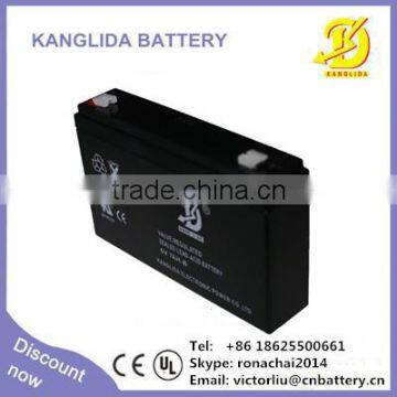 SLA rechargeable battery 6v7ah for emergency light, deep cycle battery