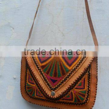 Hand Crafted Leather Ladies Handbags and Satchels With Hand Embroidery