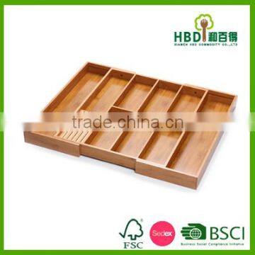 Hot new products for 2016 wood bamboo drawer organizer kitchen drawer organizer, custom drawer organizer wholesale