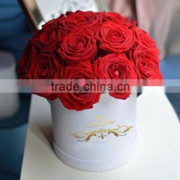 Round flower box with gold Logo or design your own packaging