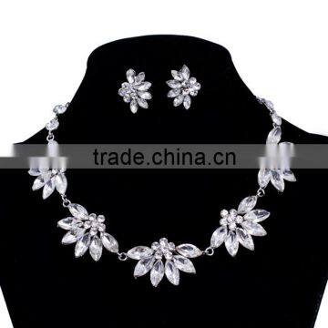 wholesale wedding flower shaped cheap indian bridal necklace jewelry set