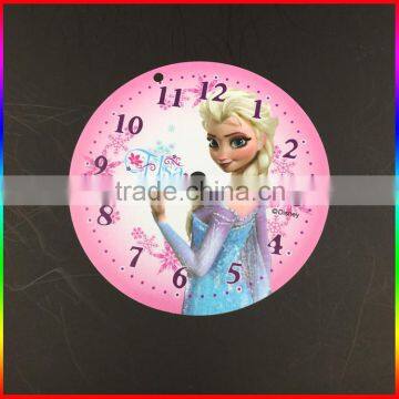 custom round princess design white PVC card for clock