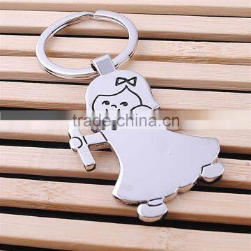 fashion design lovely girl metal keychain