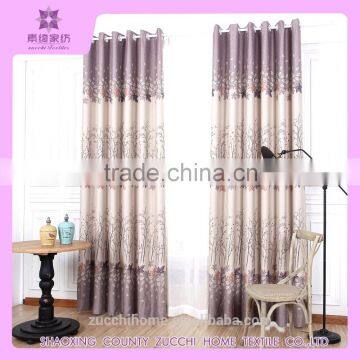 new style tree and leaves printed curtain, china fabric curtain,latest curtain styles