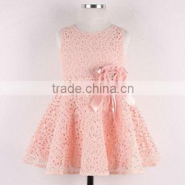 Party summer dress for girl, pink lace graceful skirt, fashion clothes for kids