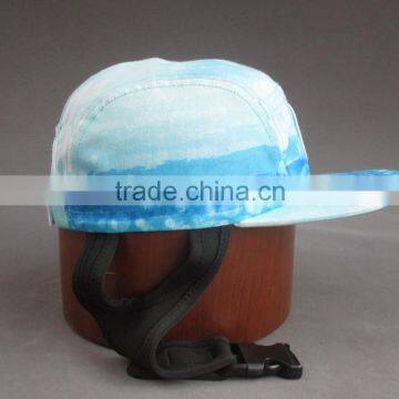 Hot Selling Flat Brim 5-panel Camper Cap With Fixed Belt photo-5