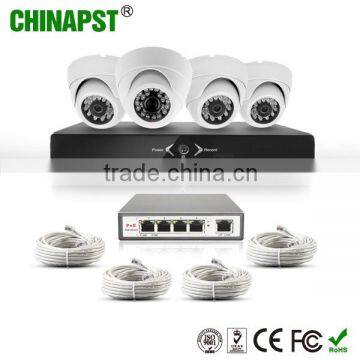 High Quality 960P 1.3MP IR 4 Channel POE NVR Kit Home Security IP Dome Camera Kit PST-IPK04AM