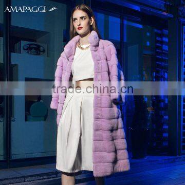 hot sale fashion long mink fur winter coat for overcoat