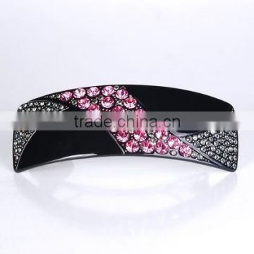 Ladies fancy hair jewellery plastic hairgrip fashion design luxury rhinestone barrette hair clip