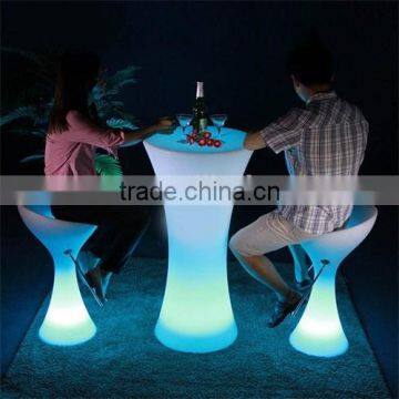 2015 HOT Sale color change LED light round Bar Table With wireless control