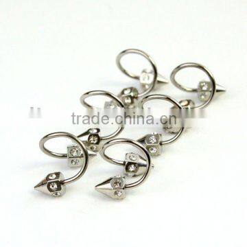 Stainless steel twister rings body piercing jewelry